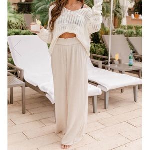 Pink Lily Stolen Kiss Taupe Beach Pants